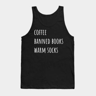 Coffee Banned Books Warm Socks Tank Top